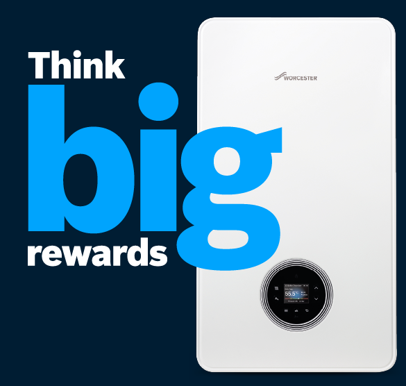 Worcester Bosch boiler with think big rewards written on it